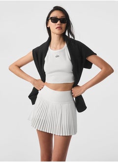alo alo Pleated skirt Yoga high waist anti-slip tennis skirt pocket double non-slip solid color golf skirt  - Image 2