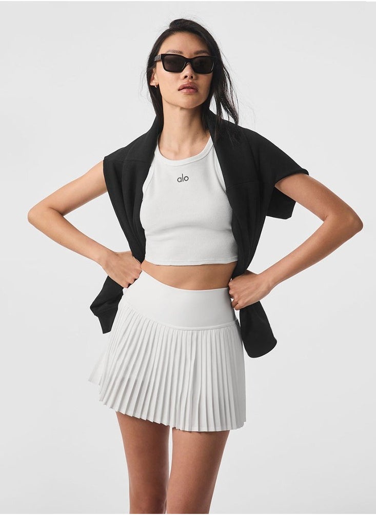 alo - alo Pleated skirt Yoga high waist anti-slip tennis skirt pocket double non-slip solid color golf skirt - Image 1