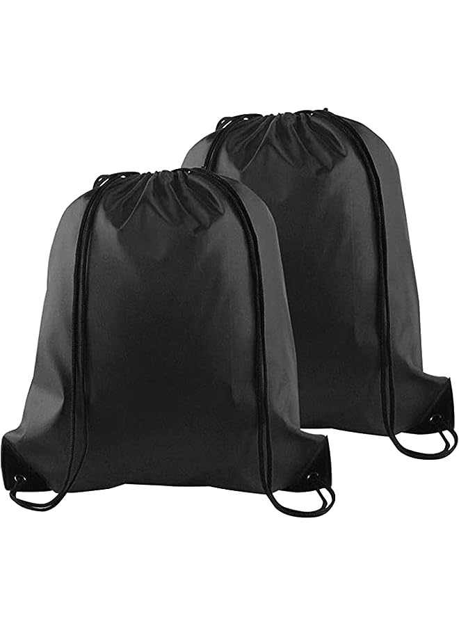 SHOWAY 2 Pack Drawstring Backpack Bag Tote Sack Bag Cinch Gym Bags for Gym Sport or Travel Storage  - Image 1