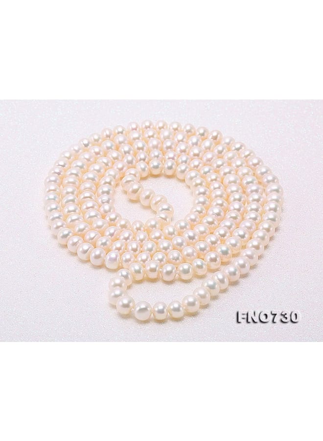 Long Necklace AAA 8-9mm White Freshwater Cultured Pearl Sweater Necklace for Women 48  - Image 2