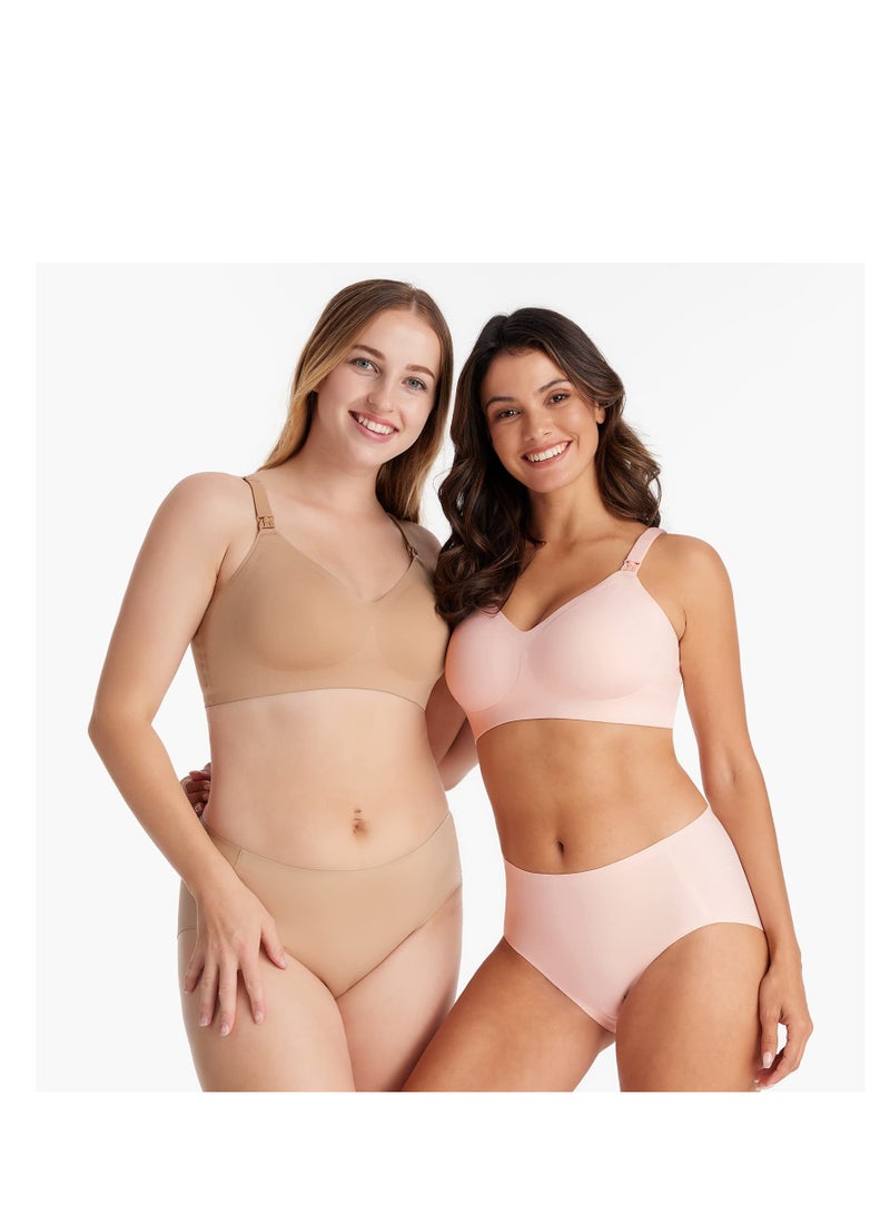 Excefore حمالات صدر للرضاعة، حمالة صدر مريحة للغاية بدون درزات، حمالة نوم للحمل، حمالة صدر للحمل بدون سلك، تحافظ على الشكل الطبيعي (م) - Image 4