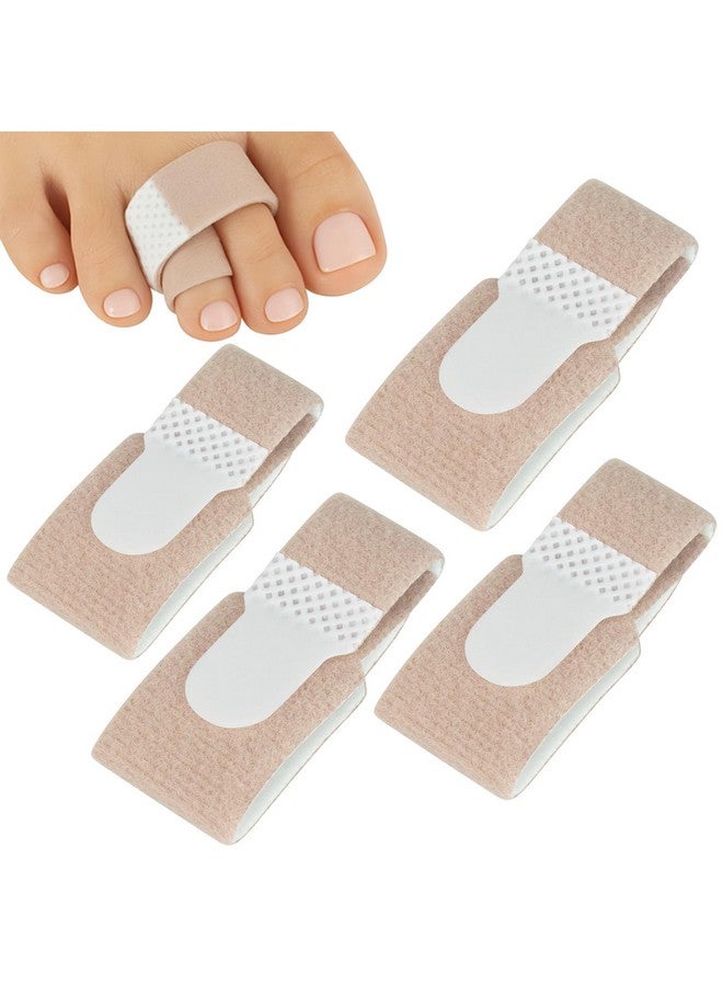 ViveSole Broken Toe Wrap (4 Pack) - Hammer Toe Corrector-Compression Cushion for Women, Men and Seniors-Reusable and Soft Big Crooked Toe Splint - Overlapping Pain Relief Separator Bandage, Nylon - Image 1