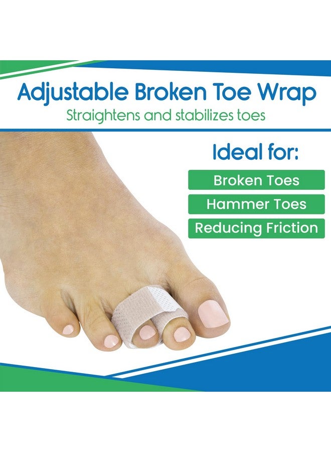 ViveSole Broken Toe Wrap (4 Pack) - Hammer Toe Corrector-Compression Cushion for Women, Men and Seniors-Reusable and Soft Big Crooked Toe Splint - Overlapping Pain Relief Separator Bandage, Nylon - Image 3