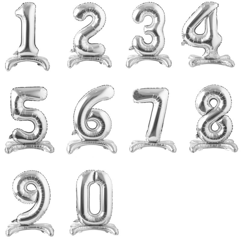 AMFIN® (Pack of 1) 32 inch Self Standing 4 Number Balloons Birthday Party Decoration, 4th Birthday Party Decoration Items, Silver 4 Number Balloons, 4 Number Foil Balloons Silver - Image 5