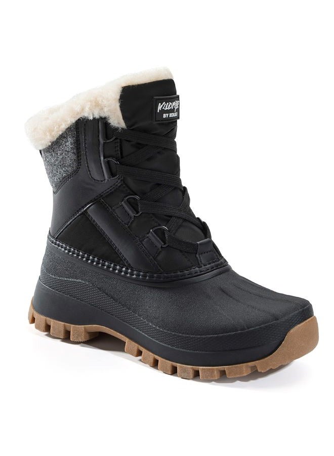 KOLILI Women's Winter Snow Boots Waterproof Warm Duck Boots Outdoor Sneakers, Black, 11 - Image 1