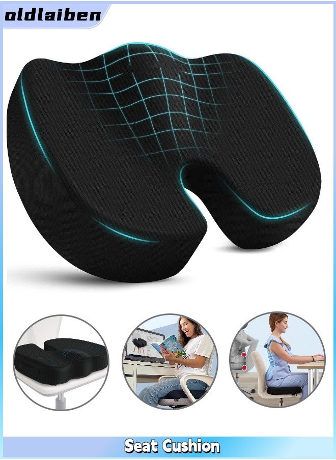 oldlaiben Seat Cushion - Memory Foam Cushion for Office Chair, Car Seat, Airplane, Bleacher - Sciatica & Hip & Coccyx Pain Relief Desk Chair Cushion for Long Sitting Office Workers, Car Drivers  - Image 1