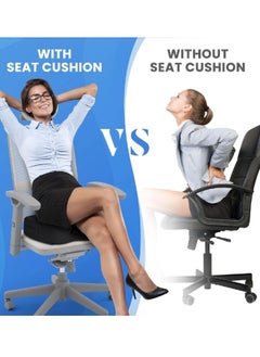 Seat Cushion - Memory Foam Cushion for Office Chair, Car Seat, Airplane, Bleacher - Sciatica & Hip & Coccyx Pain Relief Desk Chair Cushion for Long Sitting Office Workers, Car Drivers - pzsku/ZCCD6B7A9F71365BC6B74Z/45/_/1736491863/98a58a48-b67d-423a-b3fe-dfcf930eb478