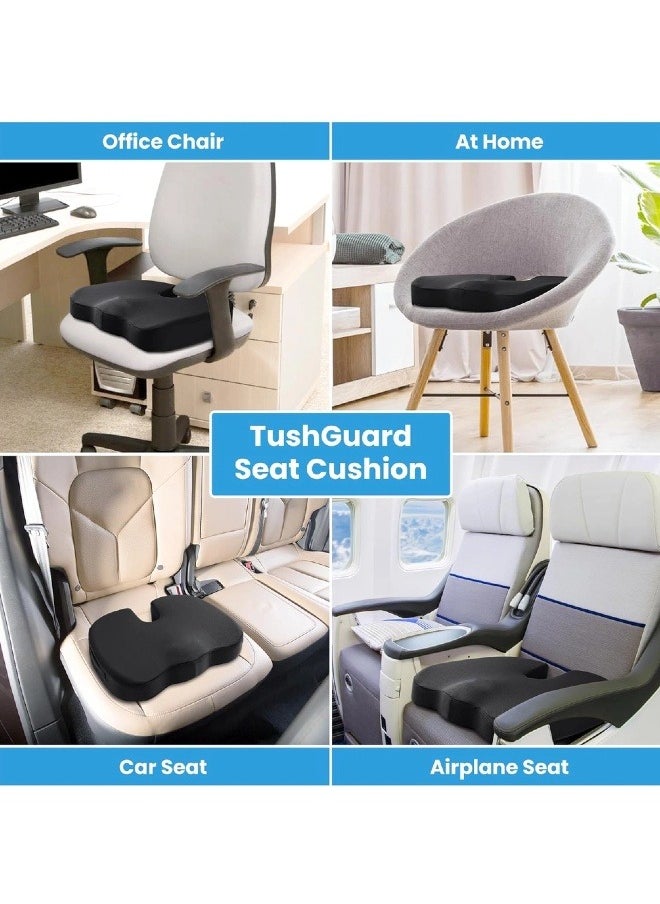 oldlaiben - Seat Cushion - Memory Foam Cushion for Office Chair, Car Seat, Airplane, Bleacher - Sciatica & Hip & Coccyx Pain Relief Desk Chair Cushion for Long Sitting Office Workers, Car Drivers - Image 1