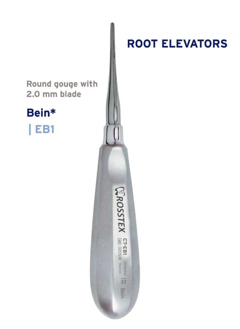 Crosstex - Dental Instruments Root Elevator Bein Round Gouge With 2.0mm Blade - Image 1