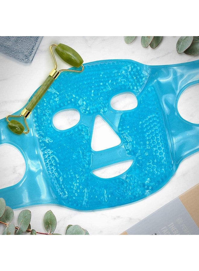 Perfecore Ice Face Mask + Jade Roller Beauty Roller Face Neck Massage Tool Stone Face Roller & Facial Mask Set For Wrinkles Fine Lines & Anti Aging Puffy Eyes Dark Circles & Overall Skin Care - Image 5