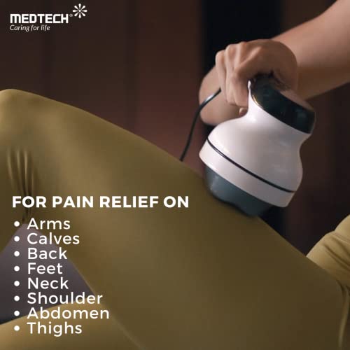 MEDTECH® Manipol Electric Handheld Body Massager, 4 Heads, Adjustable Speed, Corded Deep Tissue Massager for Back, Leg & Foot Relaxation - Image 5