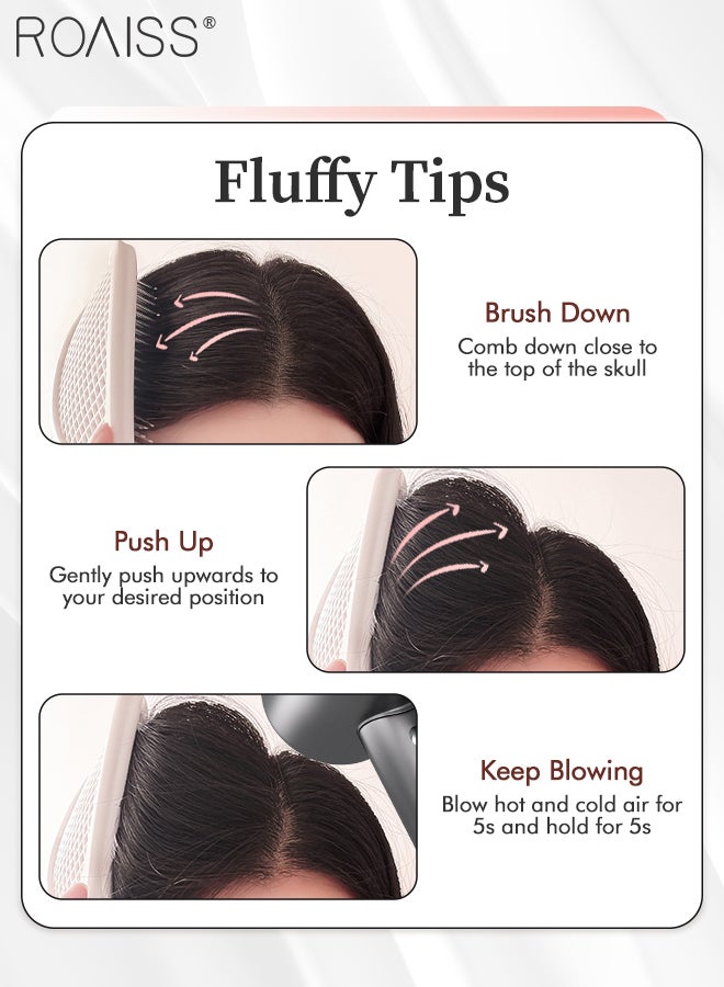 رويس مشط شعر تنس راكيت بأسنان واسعة لفك تشابك الشعر وتدليك فروة الرأس وتصفيف الشعر أثناء التجفيف وزيادة الحجم، أبيض - Image 3