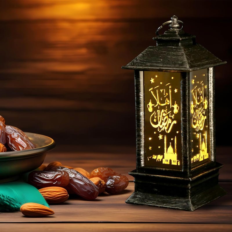 Glodecart 2PCS Ramadan Lanterns, Black, LED, Not Water Resistant, 5x2x3 Inches, Tabletop, Battery Operated, Decorative Electric Lanterns, Home Table Decor, Ramadan Gifts - Image 3