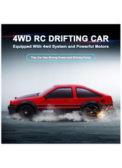 PlayandDream High Speed Drift Rc Car 4WD Toy Remote Control Vehicle Car, with LED Lights Drifting Tire 1:24 (Red)  - Image 3