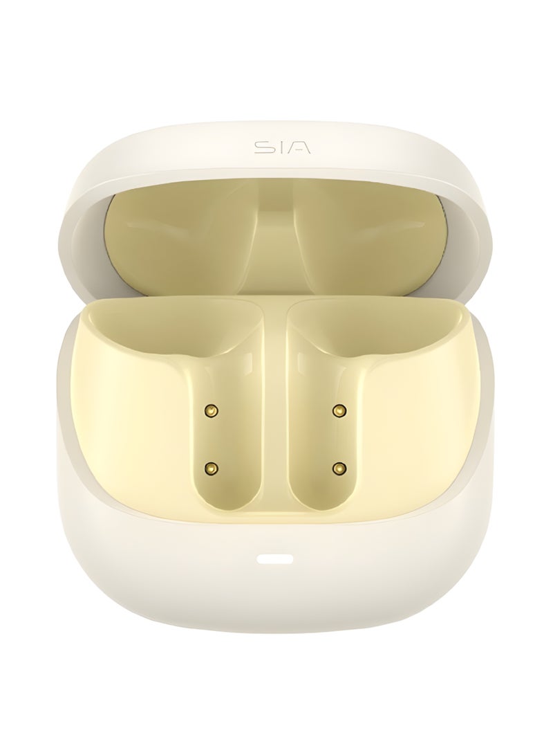 sia TW102 Wireless Bluetooth Earbuds with 2-Mic ENC, 10mm Drivers, Lightweight & Comfortable – Beige - Image 3