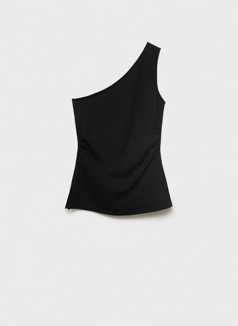 MANGO Asymmetrical Draped Top