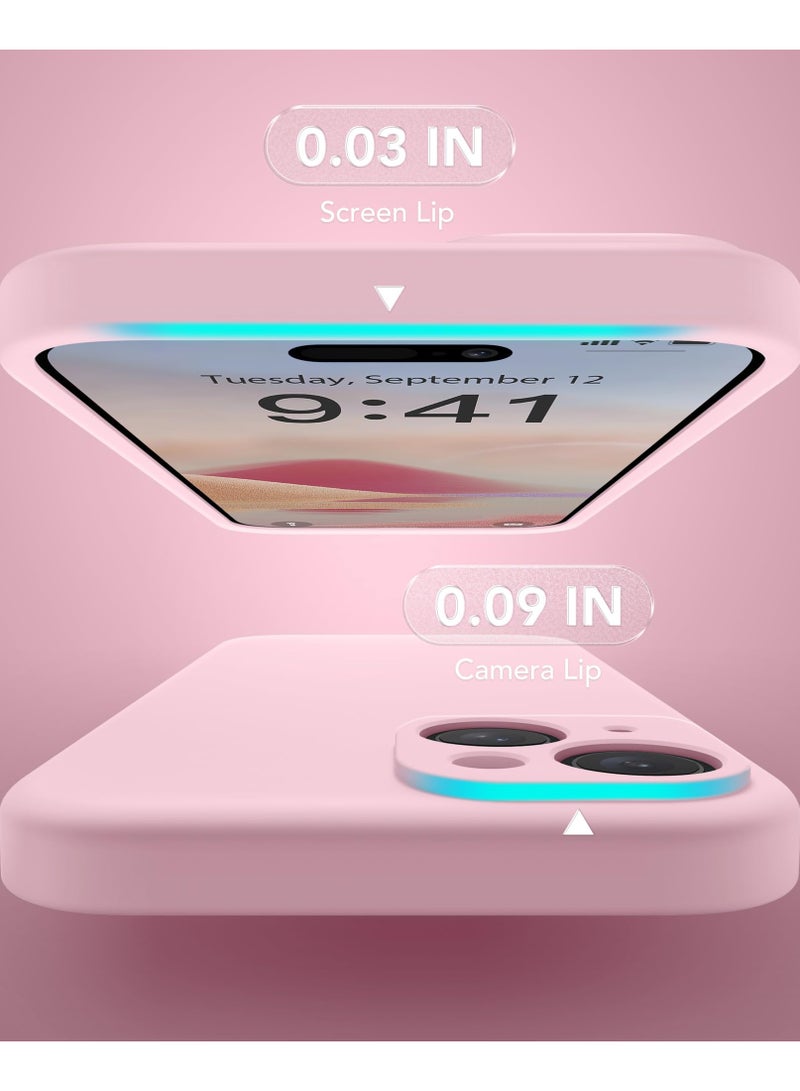 SUYDANBOX Magnetic for iPhone 15 Case Compatible with MagSafe [Screen Protector + Full Camera Protection] Silicone Shockproof Anti-Scratch Protective Phone Case for iPhone 15 6.1" Chalk Pink - Image 5