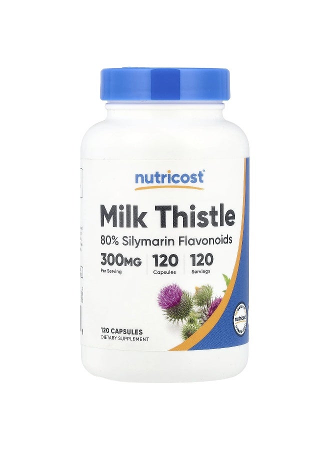 Nutricost, Milk Thistle, 300 mg, 120 Capsules - Image 1