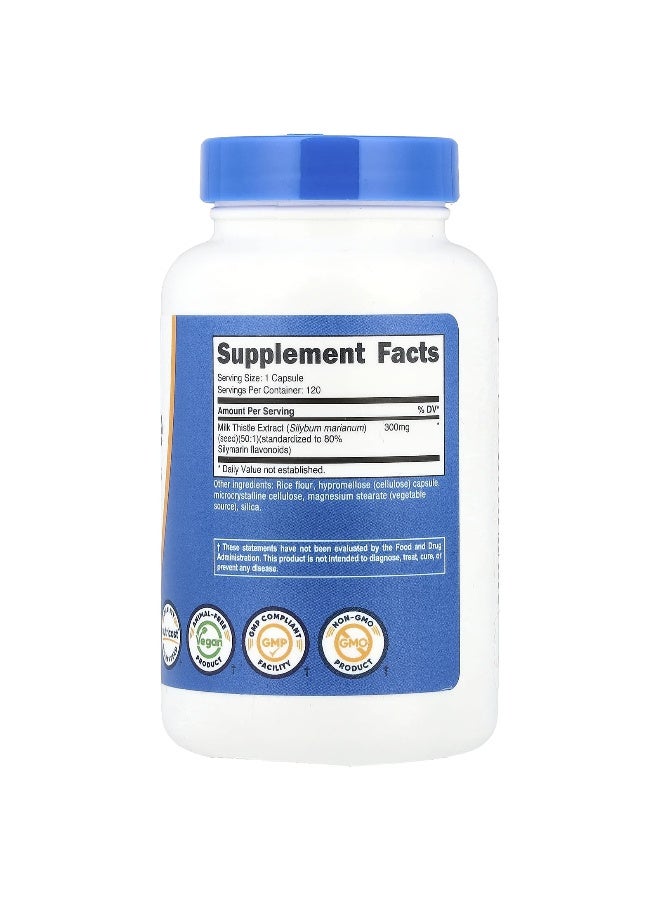 Nutricost, Milk Thistle, 300 mg, 120 Capsules - Image 2