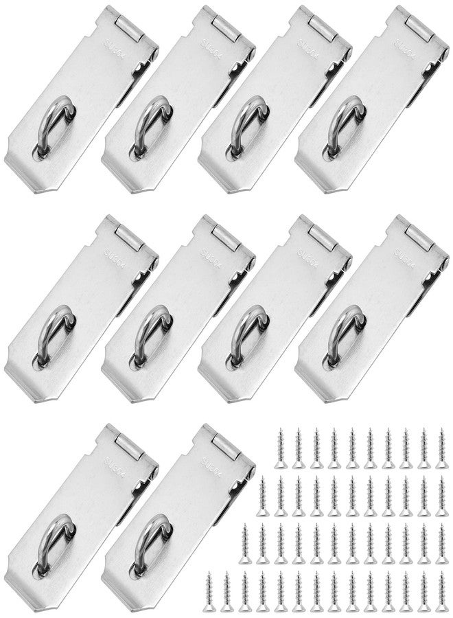 SEHOI 10 PCS Padlock Hasp Latch, Stainless Steel Padlock Hasp, Heavy Duty Security Hasp with Mounting Screws, Door Locks Hasp Latch for Doors and Cabinets - Image 1