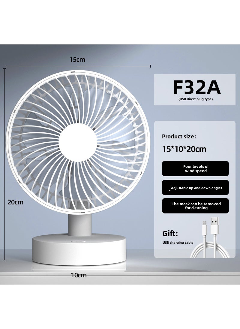 Generic - usb fan office small electric fan desktop small electric fan rechargeable small electric fan student small fanF32A(6 inch F0A upgraded version) without battery F32A(6 inch F0A upgraded version) without battery - Image 1