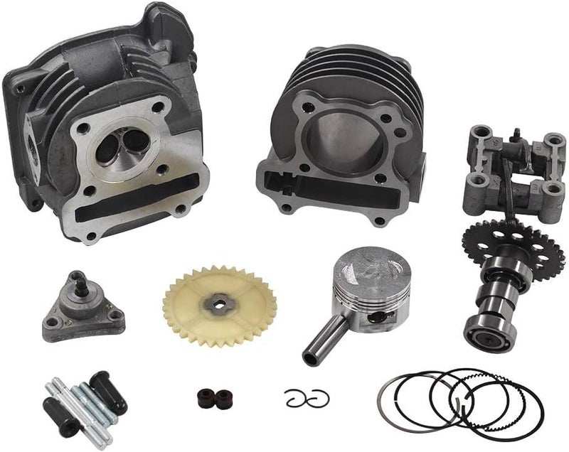TRKIMAL GY6 Cylinder Rebuild Kit - 50mm Big Bore Kit with 69mm Valve Sets for 49CC 50CC 139QMB Moped Scooter Engine - Image 2