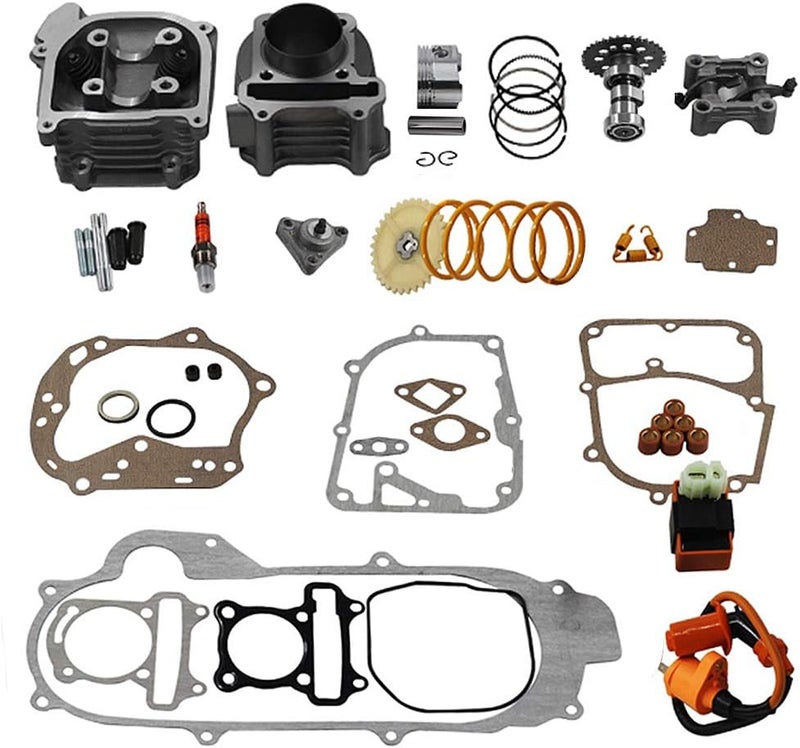 TRKIMAL GY6 Cylinder Rebuild Kit - 50mm Big Bore Kit with 69mm Valve Sets for 49CC 50CC 139QMB Moped Scooter Engine - Image 1