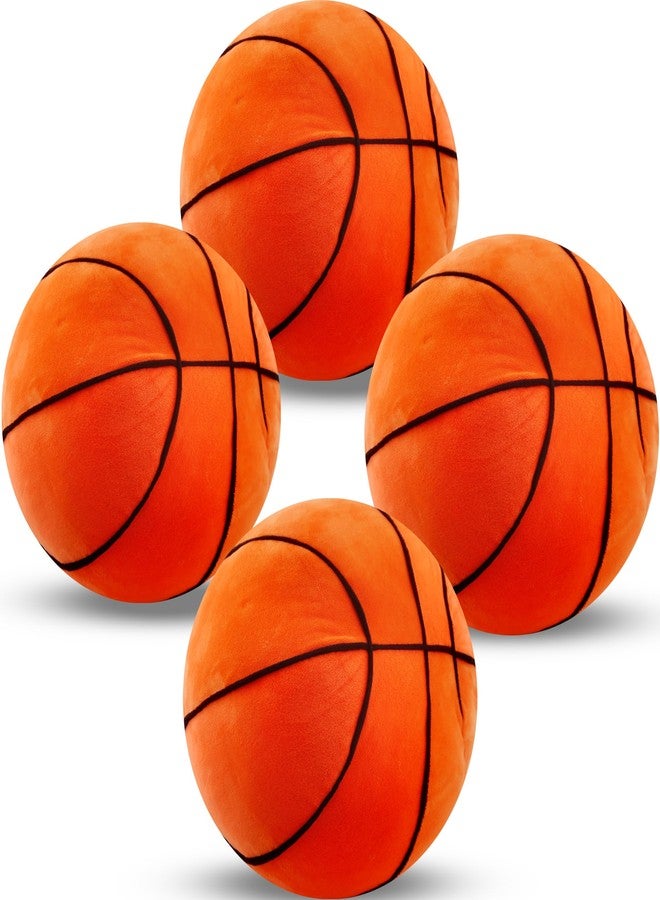 Conagel 4 Pcs Plush Basketball Pillow 9 Inch Soft Stuffed Basketball Throw Pillows Fluffy Sports Theme Cushion for Bedroom Home Decoration Games Sports Toy Gift - Image 1
