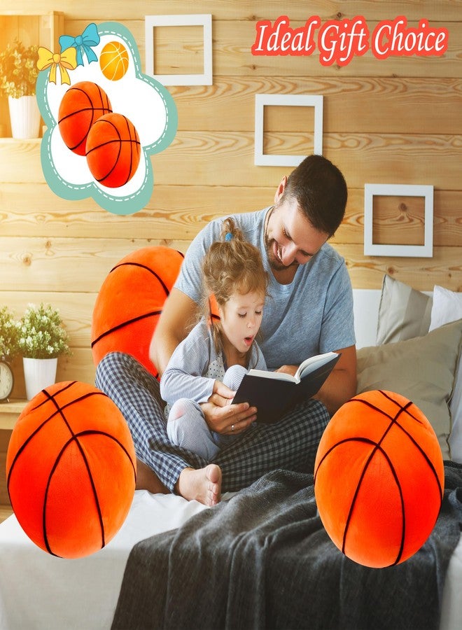 Conagel 4 Pcs Plush Basketball Pillow 9 Inch Soft Stuffed Basketball Throw Pillows Fluffy Sports Theme Cushion for Bedroom Home Decoration Games Sports Toy Gift - Image 4