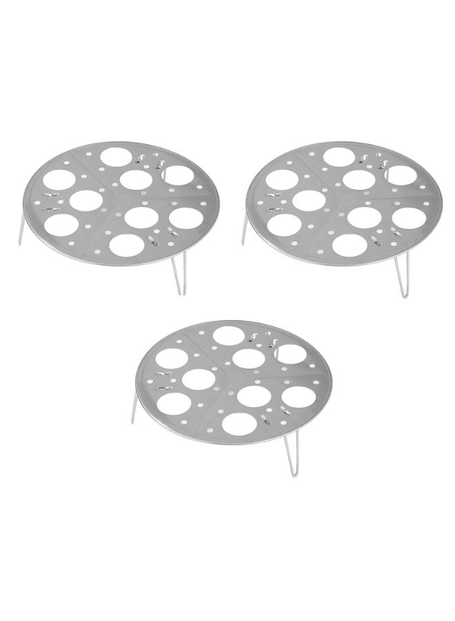 3 pcs Egg Steaming Rack Multi-use Wok Steamer Rack Stainless Steel Steam Holder Stand Even Heat Distribution - Image 1