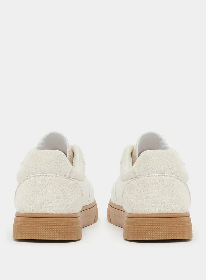 Styli Styli Plain Round Toe Lace-Up Sneakers