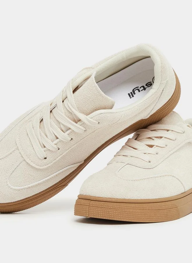 Styli Styli Plain Round Toe Lace-Up Sneakers