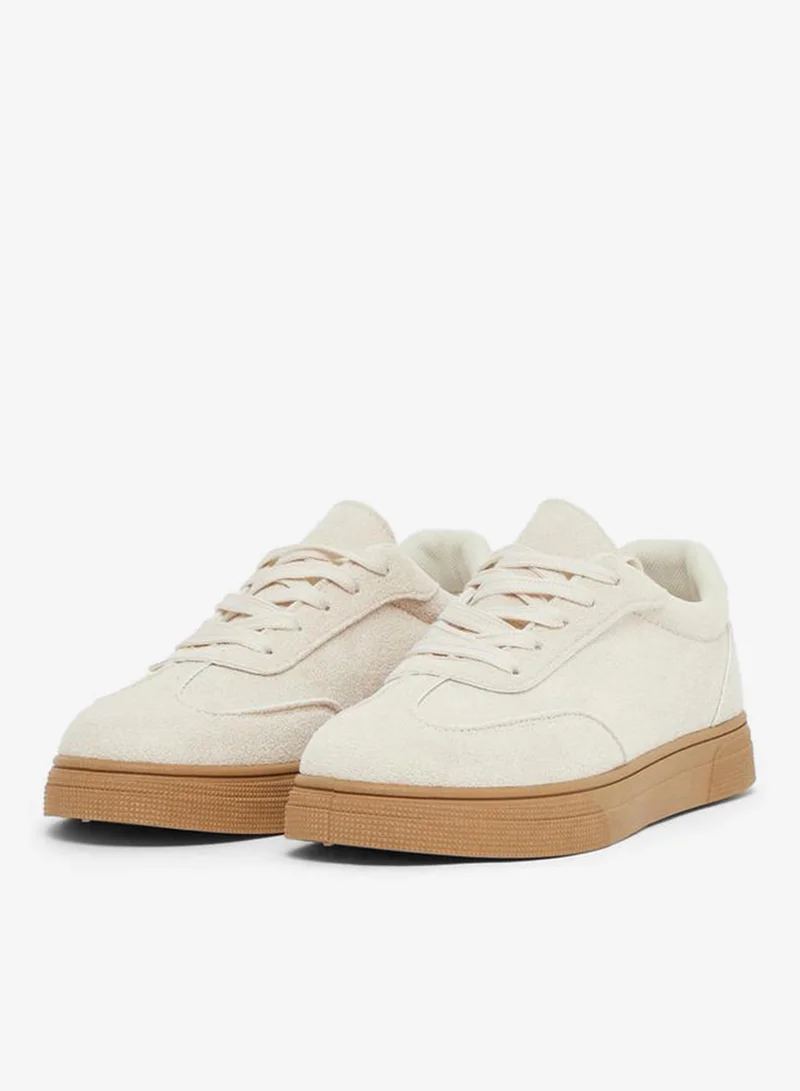 Styli Active Plain Round Toe Lace-Up Sneakers