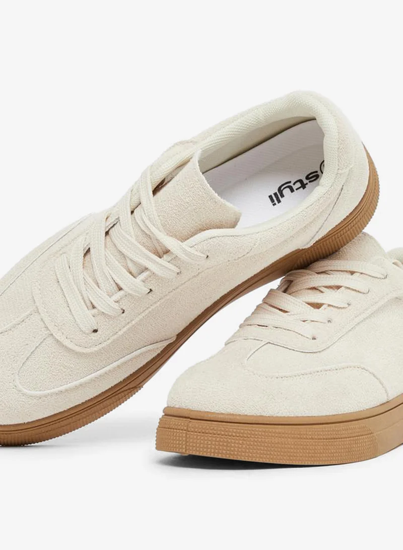 Styli Active Plain Round Toe Lace-Up Sneakers