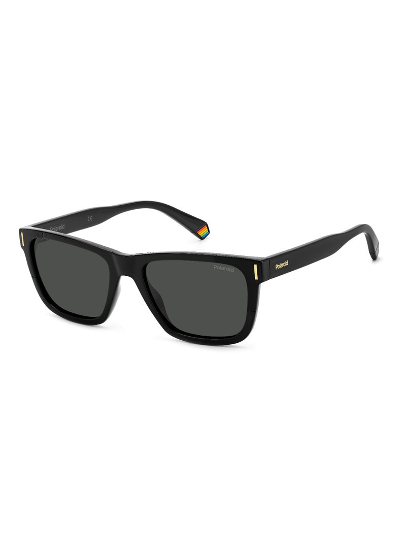 Polaroid Unisex Polarized Rectangular Shape  Sunglasses Pld 6186/S Grey 40 - Lens Size: 40.2 Mm - Black - Image 1