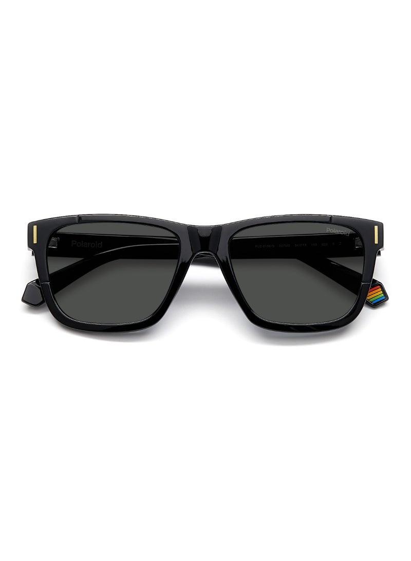 Polaroid Unisex Polarized Rectangular Shape  Sunglasses Pld 6186/S Grey 40 - Lens Size: 40.2 Mm - Black - Image 4