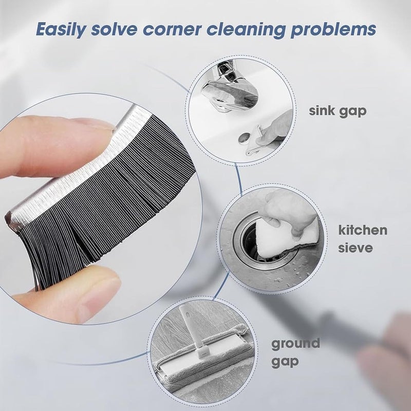 VIROLEP Gap Cleaning Brush, Multipurpose Cleaner of Kitchen, Bathroom Home Scrubber Cleaning Brush for Floor, Toilet, Window, Clean Dead Corners Deep Track (4pcs) - Image 3