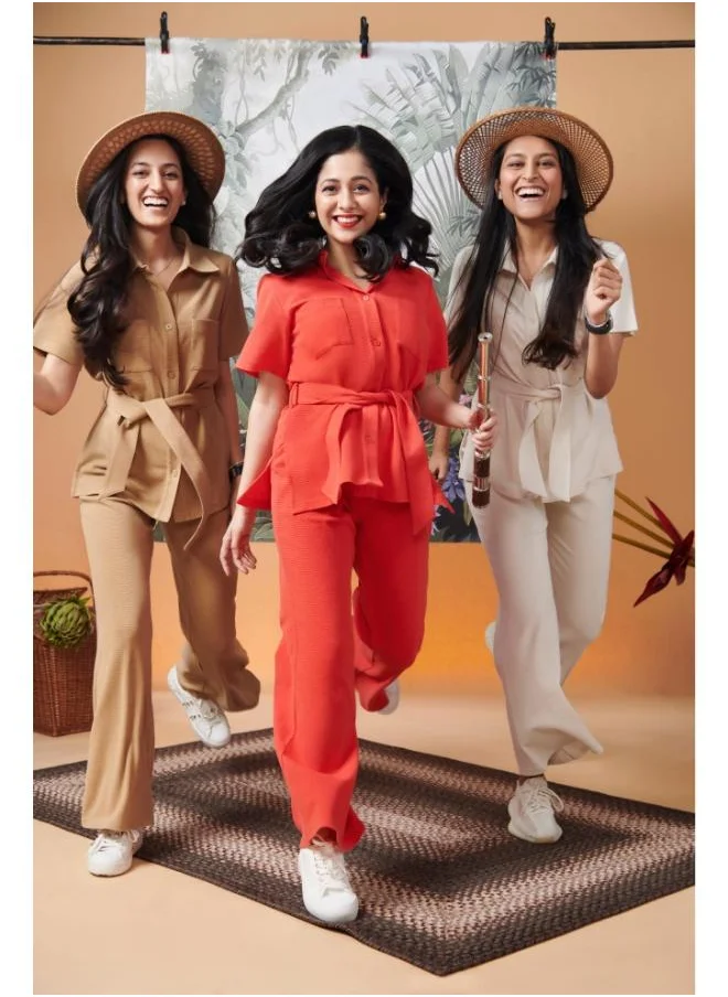 نسيسيرا Mini Waffle Safari Suits - Red