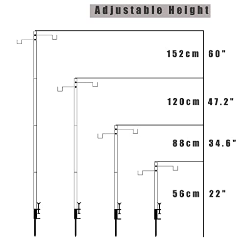 HIKEMAN Folding Lantern Stand Pole Portable Lamp Stand Hook Collapasible Light Stand Holder for Camping Fishing Picnic BBQ Outdoor Activities (Red) - Image 4