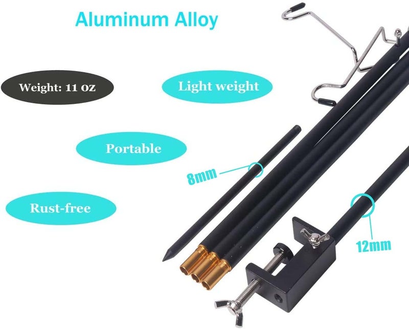 HIKEMAN Folding Lantern Stand Pole Portable Lamp Stand Hook Collapasible Light Stand Holder for Camping Fishing Picnic BBQ Outdoor Activities (Red) - Image 3