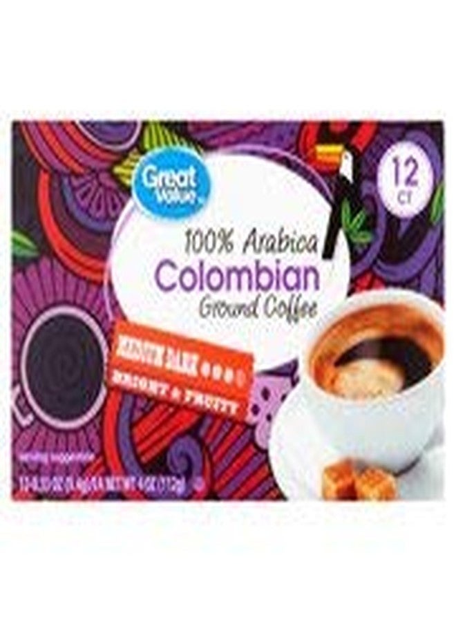 Great Value 100% Arabica Colombian Medium Dark Ground Coffee Pods, 0.33 oz, 12 count (Pack of 2) - Image 4