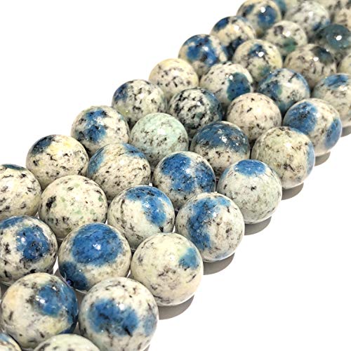ABC GEMS USA ABCGEMS Jumbo-Size Extremely-Rare Himalayas K2 Azurite in Granite Beads (Occasionally Inclusions with Apatite & Malachite) Natural Gemstone DIY Jewelry Making - Healing, Energy, Round, 12mm - Image 2