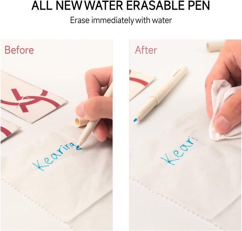 KEARING New White Water Erasable Marking Pen for Fabric, Smooth Touch Disappearing Ink Marker, Fabric Embroidery Pen, Water Soluble Tool for Quilting, Sewing, DIY Crafts - Image 3
