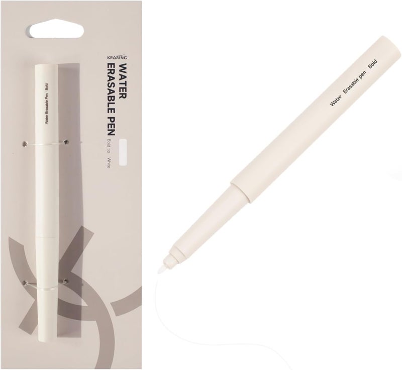 KEARING New White Water Erasable Marking Pen for Fabric, Smooth Touch Disappearing Ink Marker, Fabric Embroidery Pen, Water Soluble Tool for Quilting, Sewing, DIY Crafts - Image 1