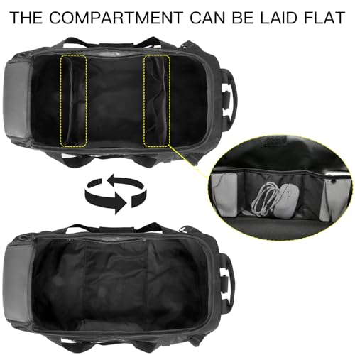 TUGUAN Extra Large Travel Duffle Bag Backpack for Men with Adjustable Dividers 120L Big Weekend Overnight Bag with ID Pocket Shoulder Strap Heavy Duty Sports Duffel Bags for Camping Gym, Black - Image 5