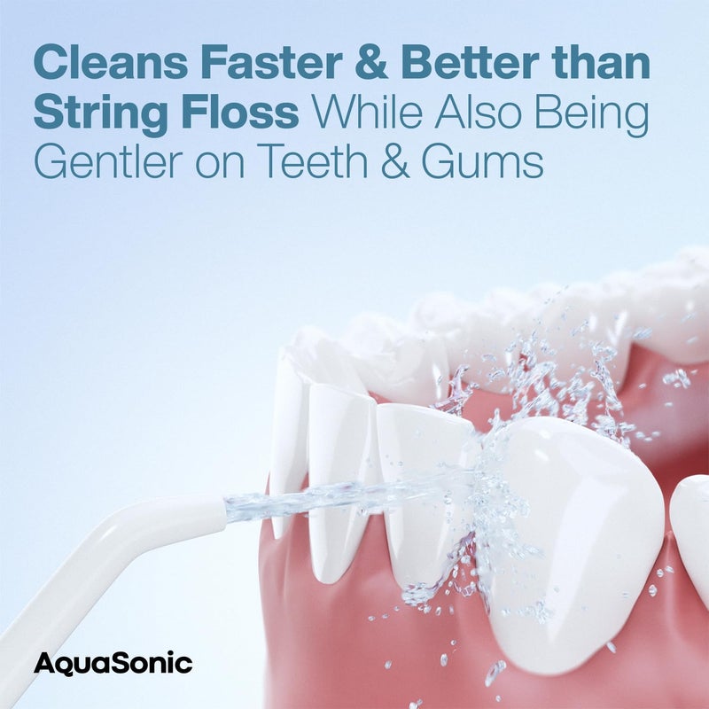 AquaSonic Water Flosser - Cordless Rechargeable Water Flossers for Teeth Cleaning - Waterproof Aqua Flosser, Portable Oral Irrigator for Dental Cleaning with 5 Jet Tips â€“ Braces Home Travel - Image 3