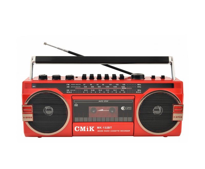 راديو كاسيت محمول بتصميم قديم من الثمانينات، جهاز تسجيل ستيريو متعدد الوظائف - Image 1