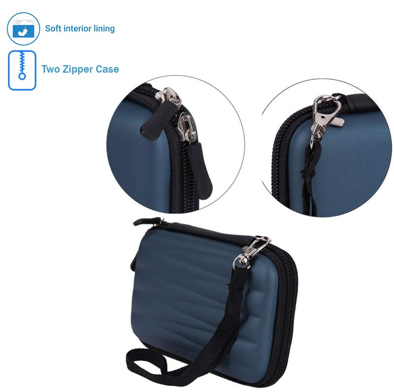 Stealodeal 2.5" External Hard Drive Case Semi Hard Shell (Zig Zag Navy Blue) - Image 3