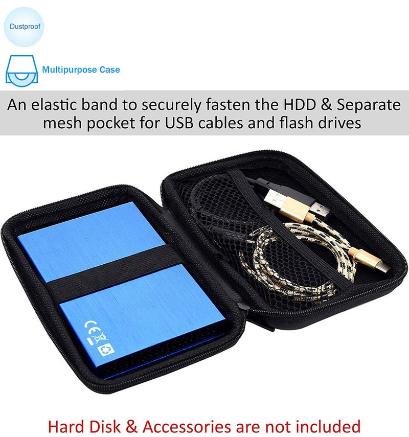 Stealodeal 2.5" External Hard Drive Case Semi Hard Shell (Zig Zag Navy Blue) - Image 2