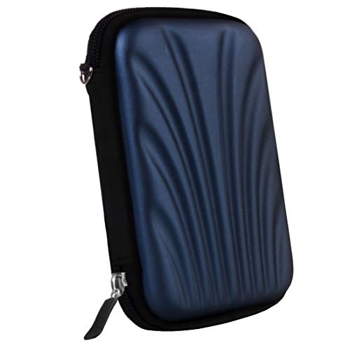 Stealodeal 2.5" External Hard Drive Case Semi Hard Shell (Zig Zag Navy Blue) - Image 1